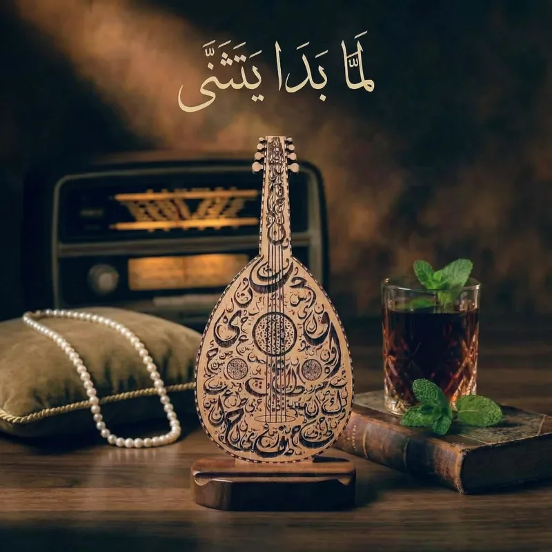 Support Smartphone en Bois "Oud" Gravure Calligraphie